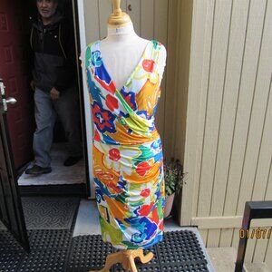 #764  NEW WOMAN'S COLORFUL SUMMER DRESS BY RALPH LAUREN  (SIZE 16)